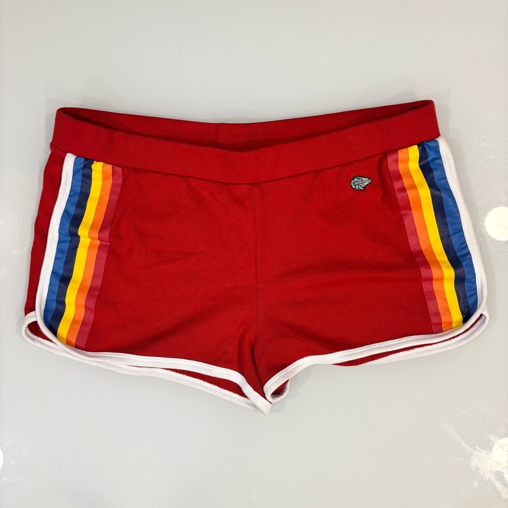Her Universe Red Shorts with Multicolor Stripes - Star Wars - Rainbow - Size L